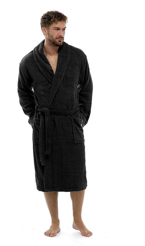 Mens Terry Towelling 100 Cotton Shawl Collar BathRobe Gown Size S XL