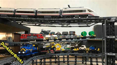 Lego Train Track Setup 7 8 Bridges 3 Levels Cargo Passenger And