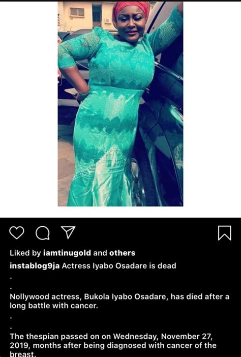 Breaking Nollywood Actress Iyabo Osadare Is Dead