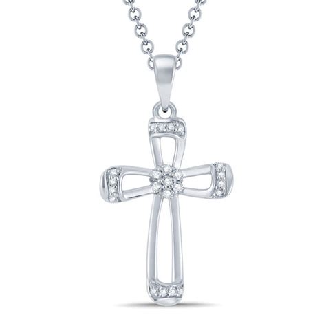 Sparkle & shine w/ our huge selection of rings, earrings, necklaces, bracelets, & more. Diamond Accent Open Cross Pendant in 10K White Gold ...