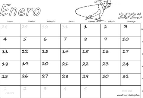 Deflector Mortal Conocido Calendario Enero Para Imprimir Conejo