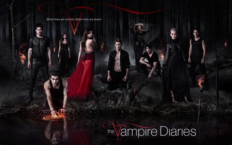 Papel de Parede Diários de Um Vampiro Elenco Completo Wallpaper para Download no Celular ou