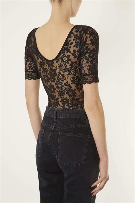 Topshop Lace Body In Black Lyst