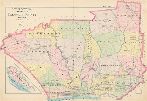 Delaware County Pennsylvania 1892 Map