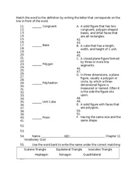 A quick quiz highlights progress and identifies areas needing extra support. Go Math Grade 5 Chapter 11 Vocabulary Quiz by 5th Grade is ...