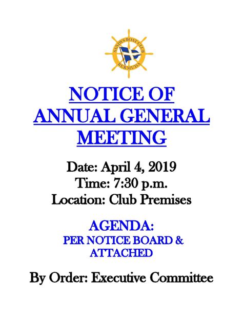 Notice Of Annual General Meeting