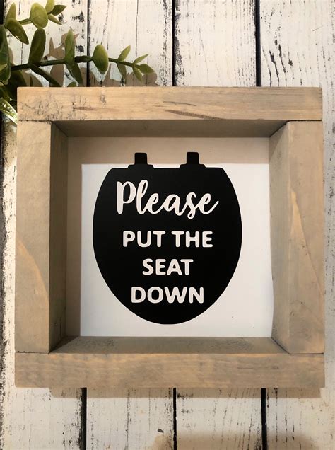 Please Put The Seat Down Bathroom Decor Bathroom Signs Etsy