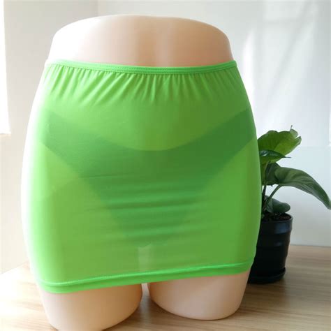 1pcs Candy Color Sexy Tight Pencil Cute Skirt See Through Micro Mini