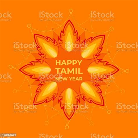 Selamat Tahun Baru Tamil Hari Libur Tradisional Tamilia Template Vektor