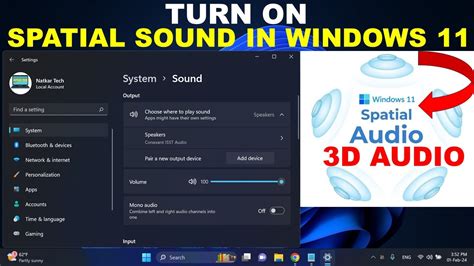 Turn On Spatial Sound In Windows 11 Youtube