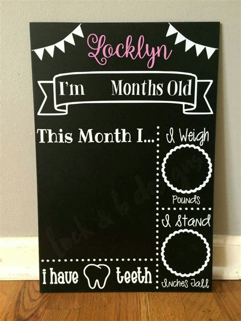 Monthly Milestone Chalkboard Baby Cricut Baby Chalkboard Baby
