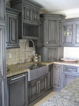 Building your own kitchen cabinets seems a little intimidating. Grey and cream | Distressed kitchen cabinets, Distressed ...