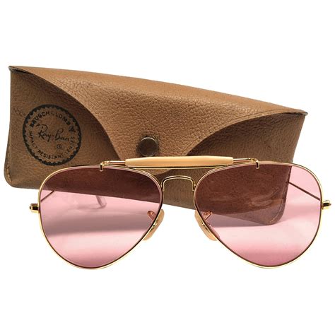 ray ban vintage aviator gold rose lenses 58mm b l sunglasses 1970s at 1stdibs ray ban