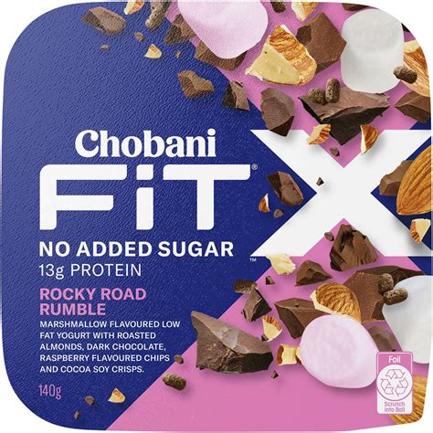 chobani fit x high protein rocky road rumble 140g woolworths
