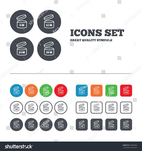 After Opening Use Icons Expiration Date Stock Vector Royalty Free