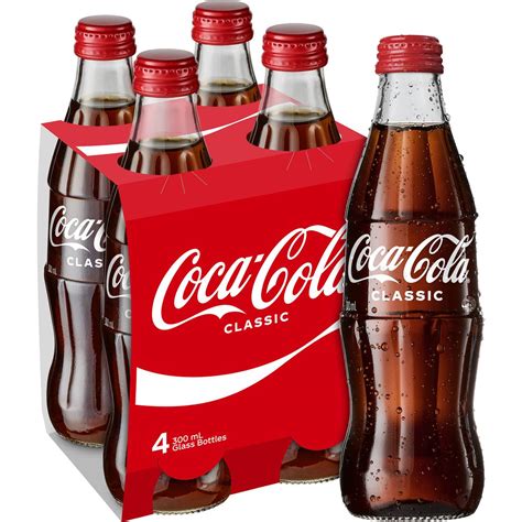 Coca Cola Classic Soft Drink Bottles 300ml X4 Pack Woolworths