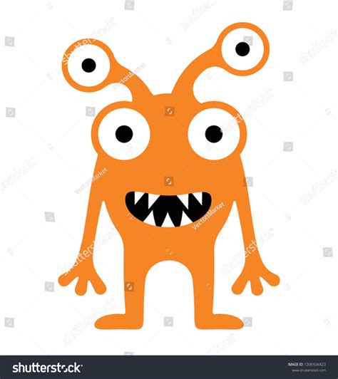 Cartoon Character Having Four Eyes Four Stock Vector Royalty Free