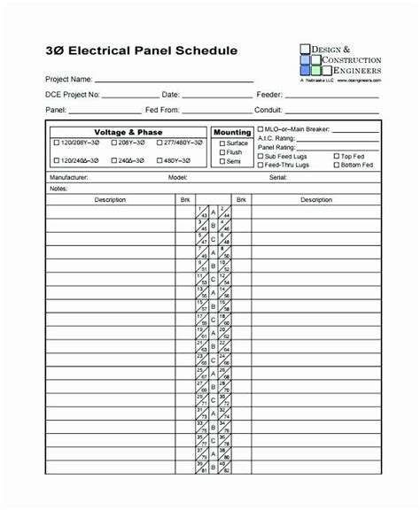 Electrical panel directory template creative images. Elegant Panel Schedule Template Excel in 2020 | Schedule ...