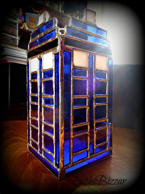 Faithsbizzar Stained Glass Art Stained Glass Tardis Candle Holder
