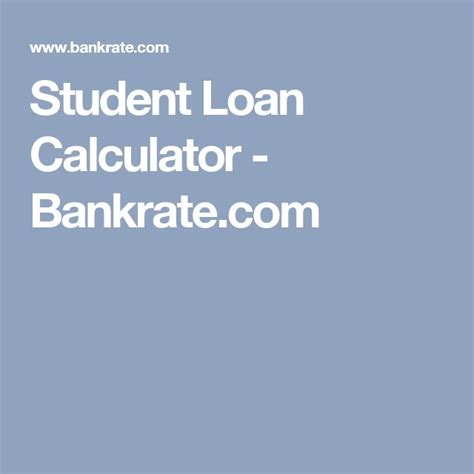 Loan Loan Calculator Student Loan