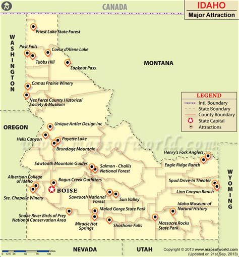 Places To Visit In Idaho Idaho Travel Attractions Map Idaho Travel