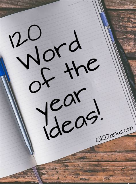 120 Word of the Year Ideas | OKDani.com
