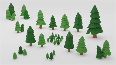 Low Poly Pine Tree Stock Vector Illustration Of Isometric 100440755