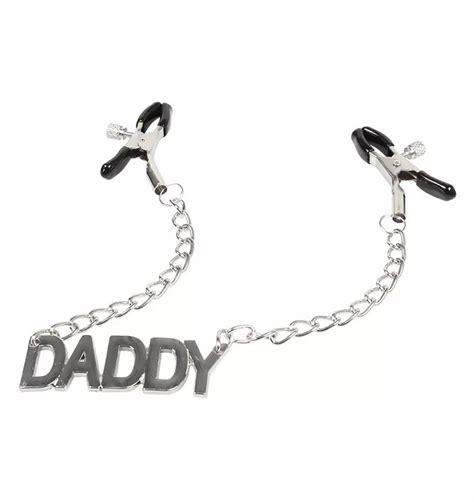 Word Nipple Clamps Daddy Slave Slut — Touch Of Fur