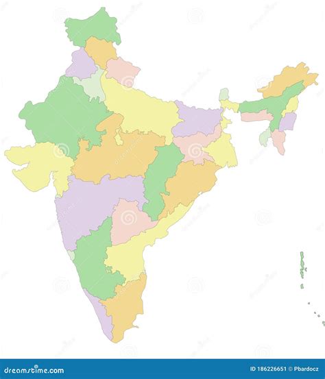 Editable Political Map Of India C