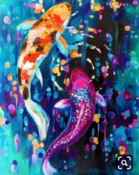 Colorful Fish Painting Koi Art Koi Painting Fish Painting
