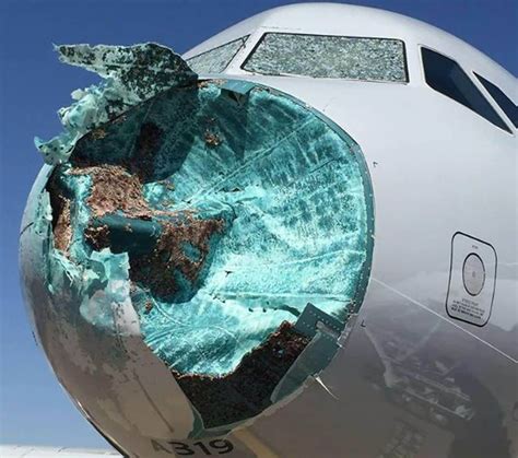‘scariest Flight Of My Life Hail Smashes Nose Of Plane That Flew Into