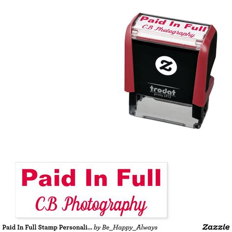 Paid In Full Stamp Personalized With Company Name Self Inking Stamps