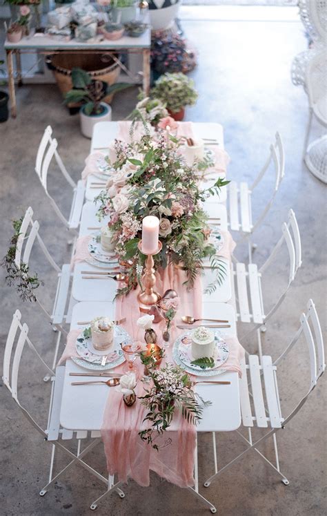 Botanical Baby Shower With Rose Gold Bridal Shower Tables Chic