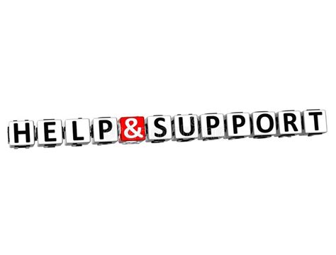 3d Help And Support Button Click Here Block Text Stock Illustration