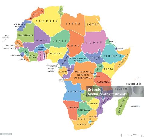 Africa Single States Political Map Stock Illustration Download Image