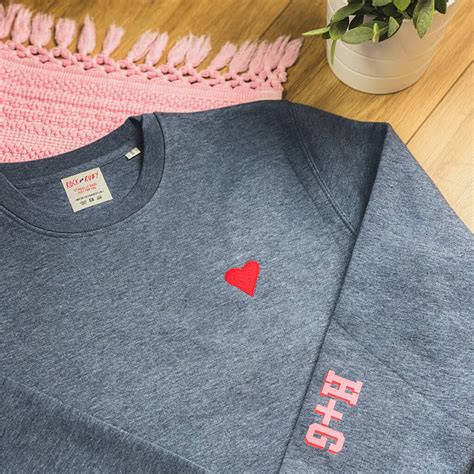 Love Personalised Couples Sleeve Organic Sweatshirt By Rock On Ruby