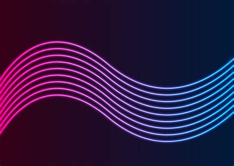 Blue Ultraviolet Neon Curved Wavy Lines Abstract Background 21968405