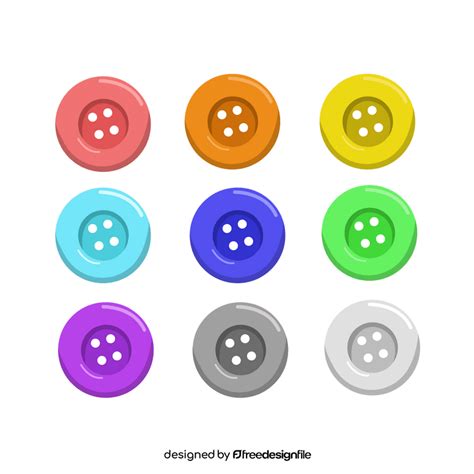 Sewing Buttons Colorful Clipart Vector Free Download