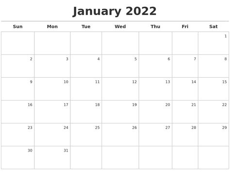 Printable January 2022 Calendar Templates With Holidays 2022 Calendar