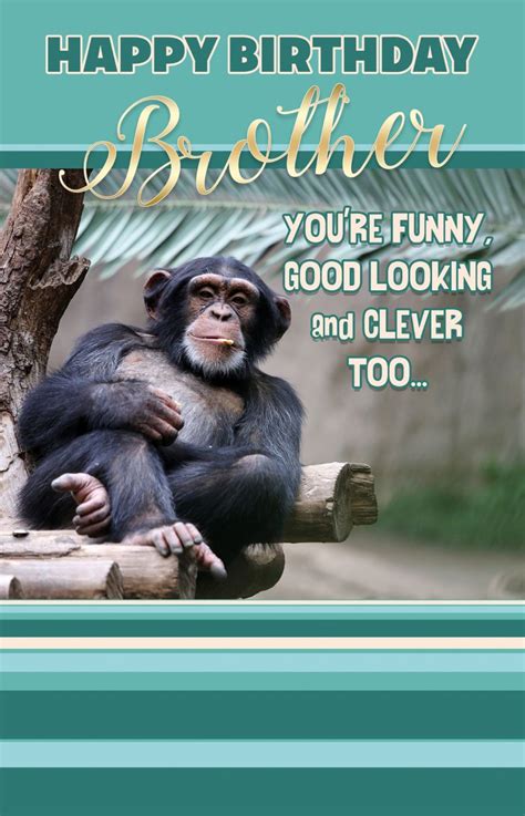 Looking for funny birthday cards to send to someone special? Funny Monkey Brother Birthday Card - YOU'RE Funny GOOD ...