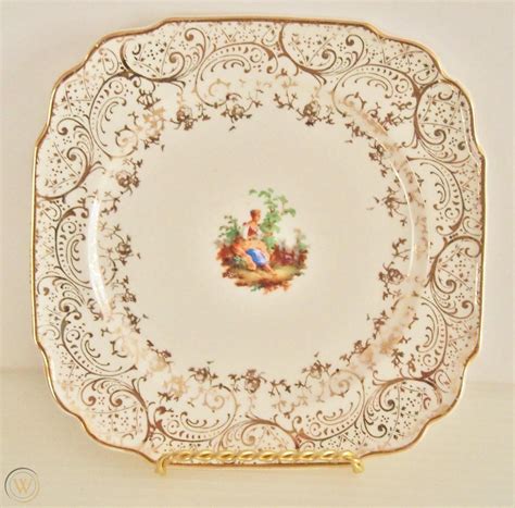 Vintage Royal China Warranted 22k Gold Porcelain Dessert Set Made In