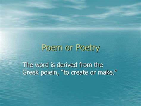 Ppt Poem Or Poetry Powerpoint Presentation Free Download Id2786075