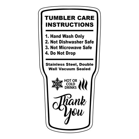 Tumbler Care Cards Pack Of 25 Makerflo Crafts