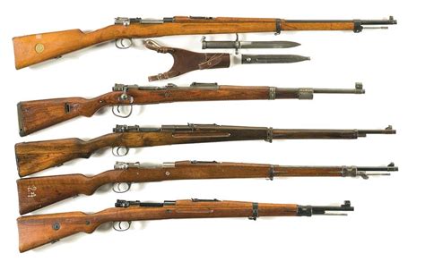 Five Mauser Bolt Action Rifles A Carl Gustaf Model 1896 Mauser Bolt