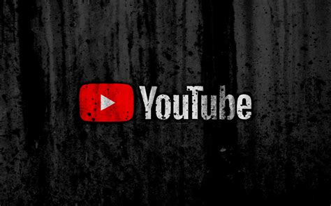 Download Wallpapers Youtube 4k Logo Grunge Black