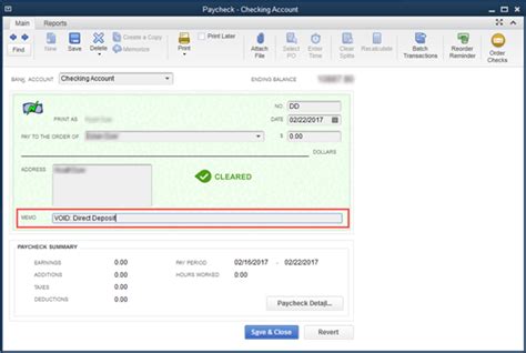 For voiding a blank check go to 'banking' and then select 'use register'. Cancel a Direct Deposit paycheck - QuickBooks Learn & Support