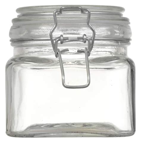 Square Glass Jars With Clasp Lids 20 Oz Glass Containers With Lids Glass Jars Glass Containers