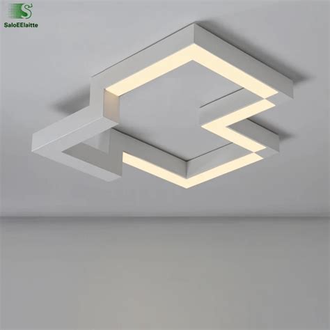 Modern Geometry Metal Dimmable Led Ceiling Light Lamparas Acrylic