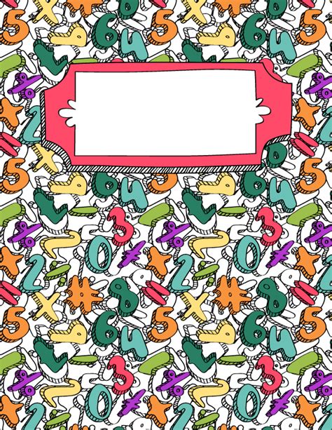 Free Printable Math Doodle Binder Cover Template Download The Cover In