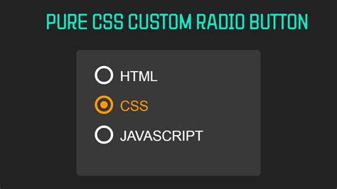 How To Create Custom Radio Button Using By Html Css Youtube